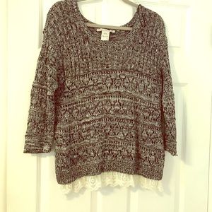 American Rag Sweater with lace bottom